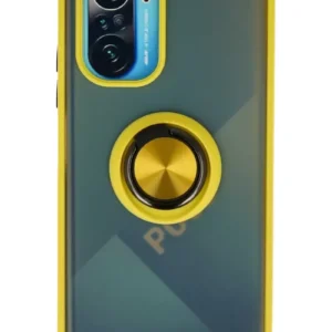 Newface Xiaomi Redmi K40 Kılıf Montreal Yüzüklü Silikon Kapak - Sarı