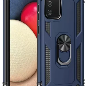 Newface Samsung Galaxy A03s Kılıf Sofya Yüzüklü Silikon Kapak - Lacivert