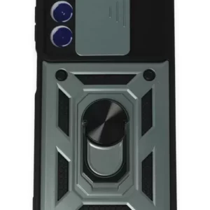 Newface Samsung Galaxy M34 5g Kılıf Pars Lens Yüzüklü Silikon - Yeşil