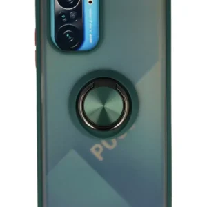 Newface Xiaomi Redmi K40 Kılıf Montreal Yüzüklü Silikon Kapak - Yeşil