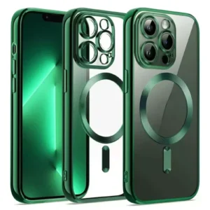 Newface İphone 12 Pro Kılıf Kross Magneticsafe Kapak - Koyu Yeşil