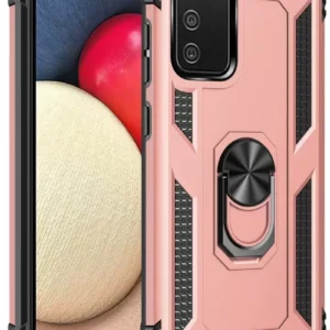 Newface Samsung Galaxy A03s Kılıf Sofya Yüzüklü Silikon Kapak - Rose