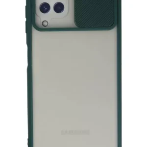 Newface Samsung Galaxy A22 Kılıf Palm Buzlu Kamera Sürgülü Silikon - Yeşil