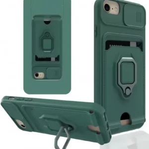 Newface İphone 6 Kılıf Zuma Kartvizitli Yüzüklü Silikon - Yeşil