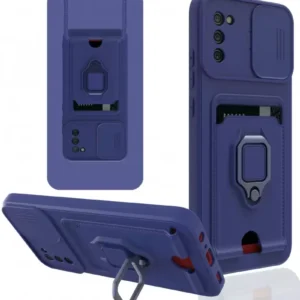 Newface Samsung Galaxy A03s Kılıf Zuma Kartvizitli Yüzüklü Silikon - Lacivert