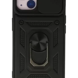 Newface İphone 13 Kılıf Pars Lens Yüzüklü Silikon - Siyah