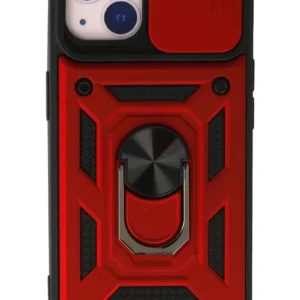 Newface İphone 13 Kılıf Pars Lens Yüzüklü Silikon - Kırmızı