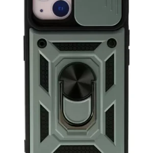 Newface İphone 13 Kılıf Pars Lens Yüzüklü Silikon - Yeşil