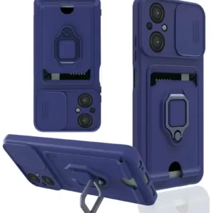 Newface Xiaomi Poco M5 Kılıf Zuma Kartvizitli Yüzüklü Silikon - Lacivert