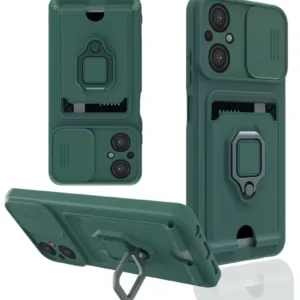 Newface Xiaomi Poco M5 Kılıf Zuma Kartvizitli Yüzüklü Silikon - Yeşil