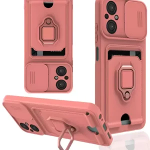 Newface Xiaomi Poco M5 Kılıf Zuma Kartvizitli Yüzüklü Silikon - Pembe