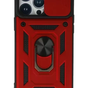 Newface İphone 13 Pro Kılıf Pars Lens Yüzüklü Silikon - Kırmızı