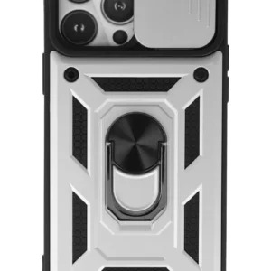 Newface İphone 13 Pro Kılıf Pars Lens Yüzüklü Silikon - Gümüş