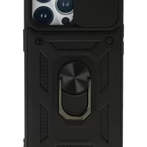 Newface İphone 13 Pro Max Kılıf Pars Lens Yüzüklü Silikon - Siyah