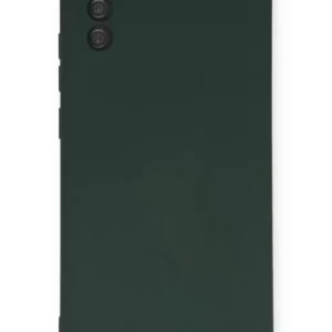Newface Samsung Galaxy A03s Kılıf Nano İçi Kadife Silikon - Koyu Yeşil