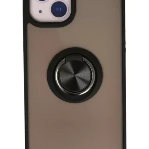 Newface İphone 13 Kılıf Montreal Yüzüklü Silikon Kapak - Siyah