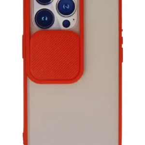 Newface İphone 13 Pro Kılıf Palm Buzlu Kamera Sürgülü Silikon - Kırmızı