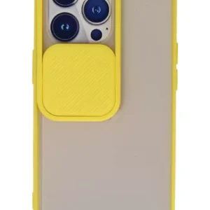 Newface İphone 13 Pro Kılıf Palm Buzlu Kamera Sürgülü Silikon - Sarı