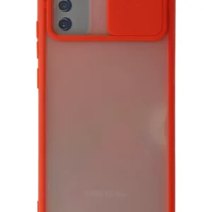 Newface Samsung Galaxy A03s Kılıf Palm Buzlu Kamera Sürgülü Silikon - Kırmızı