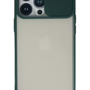 Newface İphone 13 Pro Max Kılıf Palm Buzlu Kamera Sürgülü Silikon - Yeşil