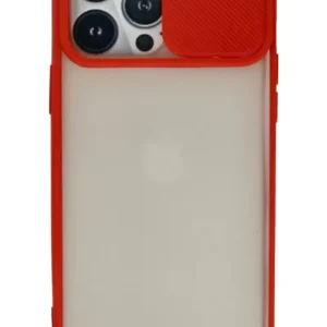 Newface İphone 13 Pro Max Kılıf Palm Buzlu Kamera Sürgülü Silikon - Kırmızı