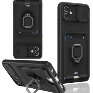 Newface Samsung Galaxy A05 Kılıf Zuma Kartvizitli Yüzüklü Silikon - Siyah