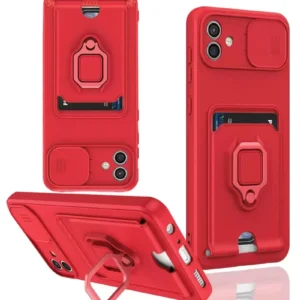 Newface Samsung Galaxy A05 Kılıf Zuma Kartvizitli Yüzüklü Silikon - Kırmızı