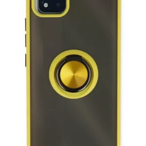 Newface Realme C11 2021 Kılıf Montreal Yüzüklü Silikon Kapak - Sarı