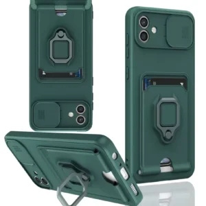 Newface Samsung Galaxy A05 Kılıf Zuma Kartvizitli Yüzüklü Silikon - Yeşil