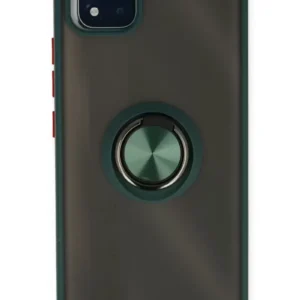 Newface Realme C11 2021 Kılıf Montreal Yüzüklü Silikon Kapak - Yeşil