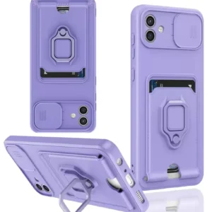 Newface Samsung Galaxy A05 Kılıf Zuma Kartvizitli Yüzüklü Silikon - Lila