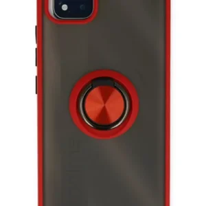 Newface Realme C11 2021 Kılıf Montreal Yüzüklü Silikon Kapak - Kırmızı