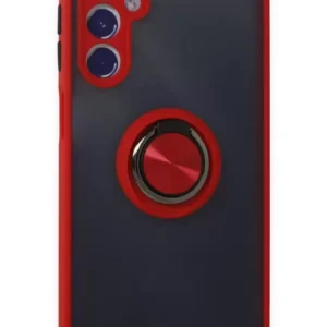 Newface Samsung Galaxy M34 5g Kılıf Montreal Yüzüklü Silikon Kapak - Kırmızı