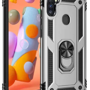 Newface Samsung Galaxy A11 Kılıf Sofya Yüzüklü Silikon Kapak - Gümüş