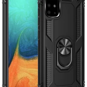 Newface Samsung Galaxy A71 Kılıf Sofya Yüzüklü Silikon Kapak - Siyah