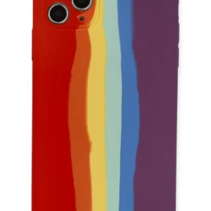 Newface İphone 11 Pro Kılıf Ebruli Lansman Silikon - Kırmızı-mor