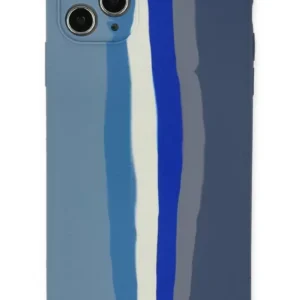 Newface İphone 11 Pro Kılıf Ebruli Lansman Silikon - Mavi-gri