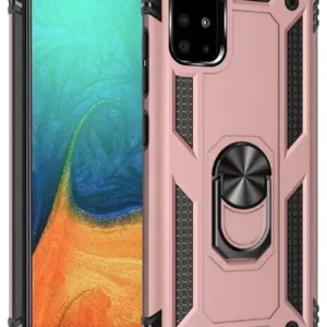 Newface Samsung Galaxy A71 Kılıf Sofya Yüzüklü Silikon Kapak - Rose