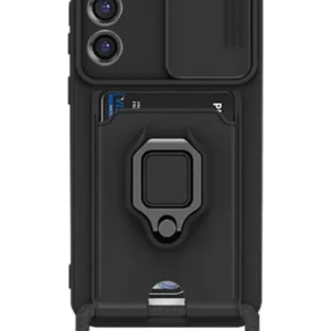 Newface Samsung Galaxy S23 Plus Kılıf Zuma Kartvizitli Yüzüklü Silikon - Siyah