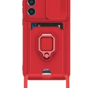 Newface Samsung Galaxy S23 Plus Kılıf Zuma Kartvizitli Yüzüklü Silikon - Kırmızı