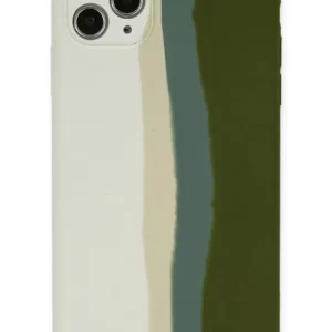 Newface İphone 11 Pro Kılıf Ebruli Lansman Silikon - Beyaz-yeşil