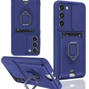 Newface Samsung Galaxy S23 Plus Kılıf Zuma Kartvizitli Yüzüklü Silikon - Lacivert