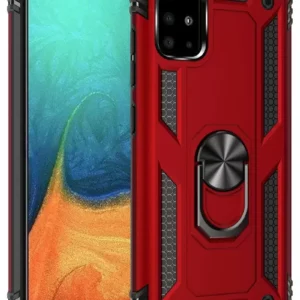 Newface Samsung Galaxy A71 Kılıf Sofya Yüzüklü Silikon Kapak - Kırmızı