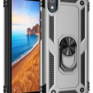 Newface Xiaomi Redmi 7a Kılıf Sofya Yüzüklü Silikon Kapak - Gümüş