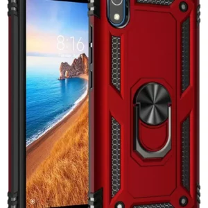 Newface Xiaomi Redmi 7a Kılıf Sofya Yüzüklü Silikon Kapak - Kırmızı