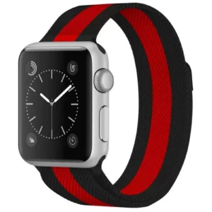 Newface Apple Watch 38mm Metal Mıknatıslı Kordon - Siyah-kırmızı