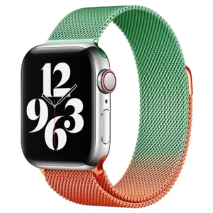 Newface Apple Watch 38mm Metal Mıknatıslı Kordon - Turuncu-yeşil