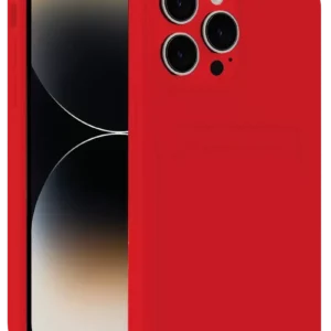 Newface İphone 13 Pro Max Kılıf Kelvin Kartvizitli Silikon - Kırmızı