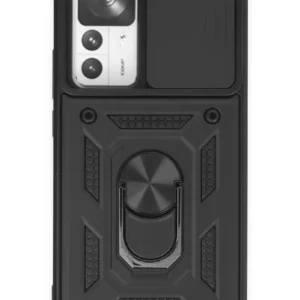 Newface Xiaomi Mi 12t Pro Kılıf Pars Lens Yüzüklü Silikon - Siyah