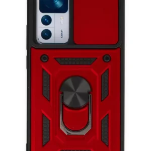 Newface Xiaomi Mi 12t Pro Kılıf Pars Lens Yüzüklü Silikon - Kırmızı